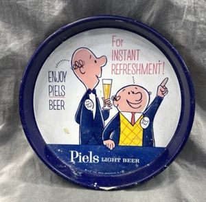 Piels Light Beer Harry & Bert 13" Blue & Gold Serving Tray 1957 N.Y. Vintage - Picture 1 of 2
