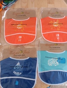 4: Cute Baby Bibs - Silly Sayings Sugar Bee E-Z Wipe Bibs Sealed/ Original Tags - Picture 1 of 9