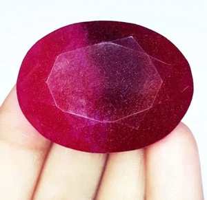 Natural Red Ruby Huge Size Loose Certified 124.67 Ct Gemstone Ruby Opaque Gems - Picture 1 of 10