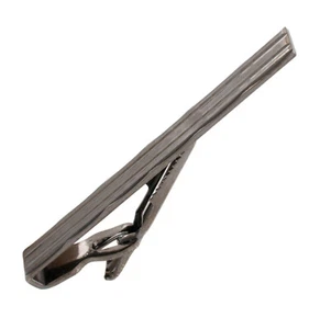 Ky & Co Tie Clip Bar Clasp Gun Metal Gray Mens Jewelry 2 1/2" Made in USA - Picture 1 of 4