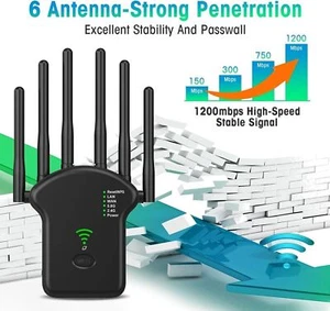 NEW 2024 WiFi Range Extender Amplifier Signal Booster 1200Mbps Wireless Repeater - Picture 1 of 13