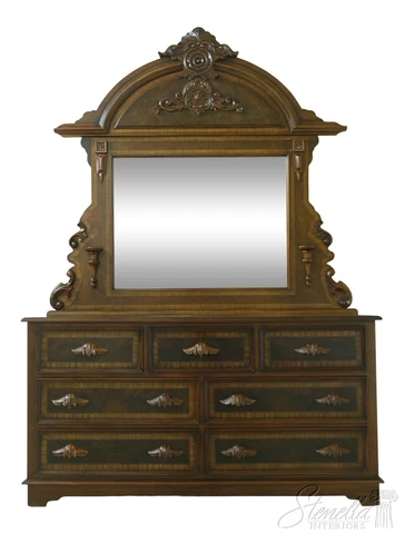 F53748EC: Victorian Style Large Mahogany Dresser w. Mirror Cover