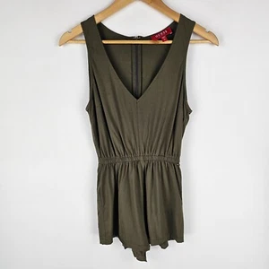 Guess Playsuit Womens Size XS Olive Green Sleeveless V Neck Zip Back Casual - Bild 1 von 7