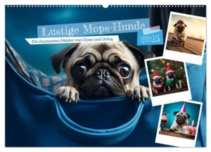 Lustige Mops-Hunde: Die charmanten Meister von Chaos und Unfug (Wandkalender 202 - Bild 1 von 9