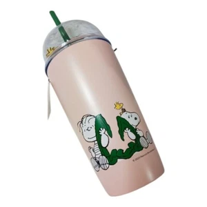 Starbucks Japan PEANUTS Stainless Steel Cold Cup Tumbler Pink 473ml - Picture 1 of 3