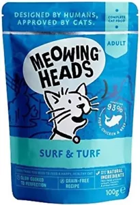 Meowing Heads Surf & Turf Wet Cat Food - 10 X 100g - Picture 1 of 2
