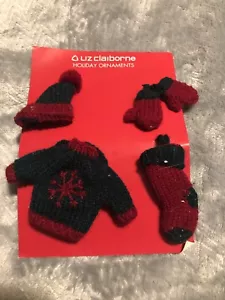Liz Claiborne Weihnachten Urlaub Strick Ornamente Pullover Strumpf Handschuhe & Mütze - Bild 1 von 3