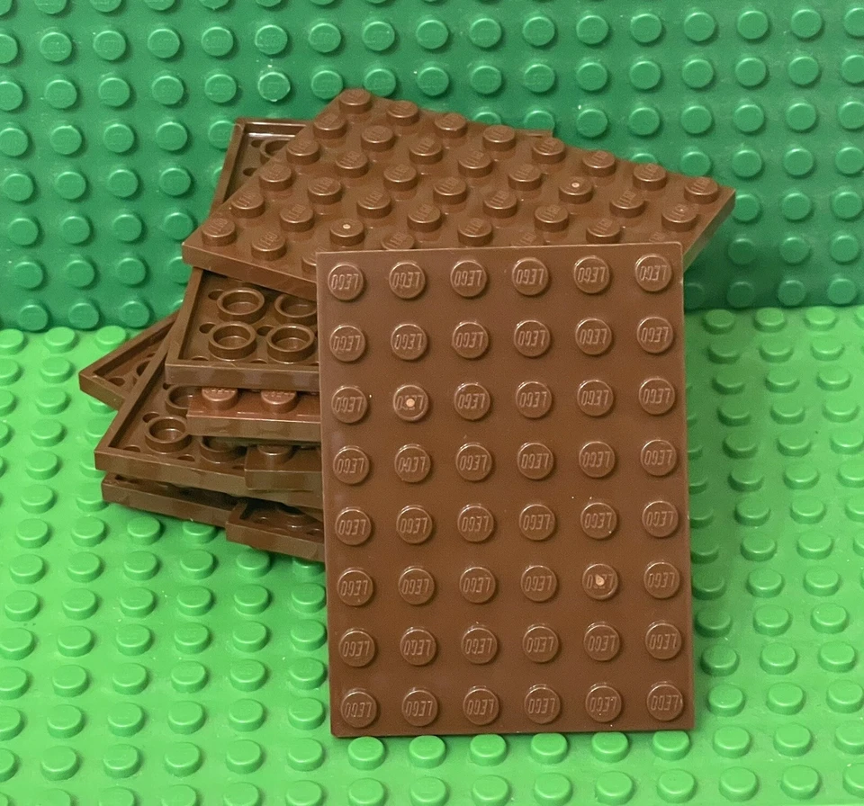 Lego 10 Pieces Reddish Brown 6x8 Plate / City / Friends Farm Building Plates - Image 1 of 1