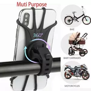 Bicycle Motorcycle MTB Bike Handlebar Silicone Mount Holder for Cell Phone GPS - Picture 1 of 12