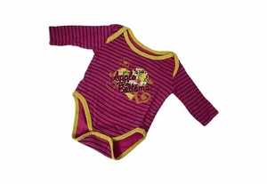 Girls Size 0-3 Months Bodysuit Apple Bottom's Pink One Piece Long Sleeve - Picture 1 of 2