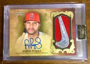 2021 TOPPS DYNASTY 1/1 ALBERT PUJOLS NIKE Swoosh LOGO PATCH Signed AUTOGRAPH - Picture 1 of 9