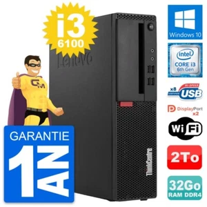 PC Lenovo Thinkcentre M910s SFF Core i3-6100 RAM 32Go Disc 2To Windows 10 Wifi - Bild 1 von 7