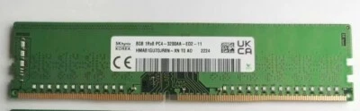 SK Hynix 8GB DDR4 3200MHz 1Rx8 PC4-25600 HMA81GU7DJR8N-XN 288pin ECC UDIMM RAM - Image 1 of 2