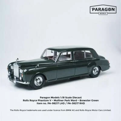 1964 ROLLS ROYCE PHANTOM V ((BREWSTER GREEN)) 1:18 SCALE BY PARAGON 98217 - Image 1 of 4
