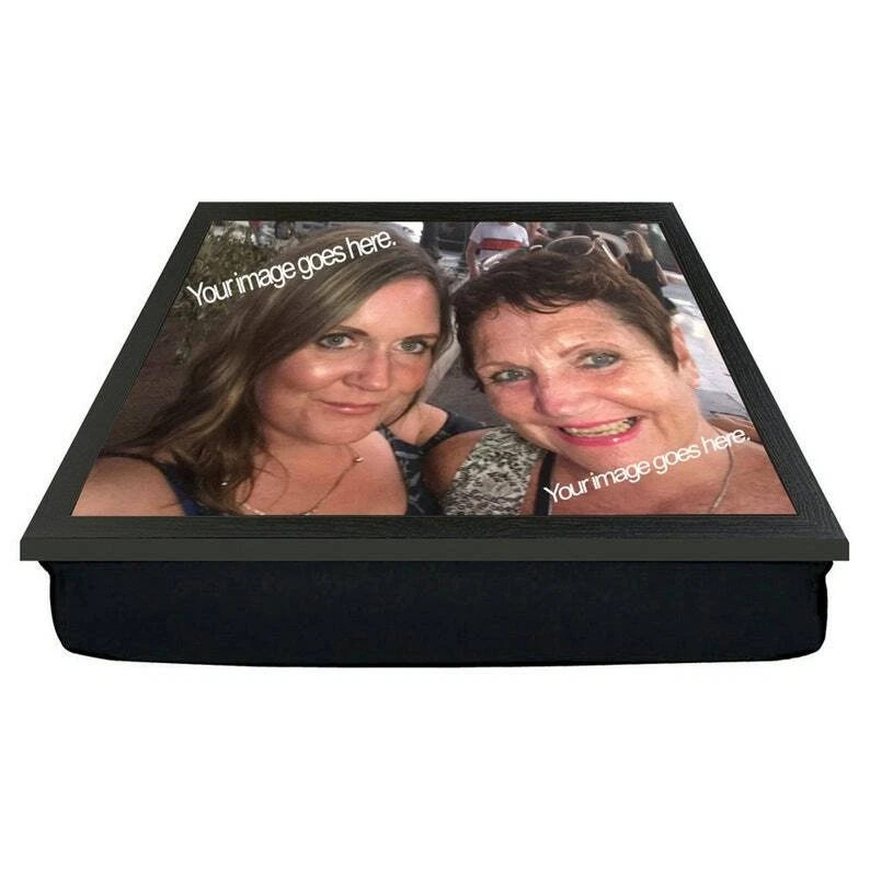 PERSONALISED GIFT PRODUCTS LTD Custom Photo Laptray YOUR IMAGE Cushion Base Laptop Lap Dinner Tray Gift Idea