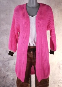 Italy Strickjacke Cardigan Strickmantel Streifen Ärmel Kuschelige Basic 36 38 40 - Bild 1 von 26