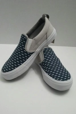 Zapatillas deportivas clásicas sin cordones Zara para niños EE. UU. 13 1/2 gris y blanco marino  Foto 1 de 4