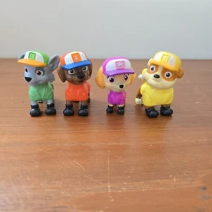 Set Of 4 Paw Patrol Big Truck Pup Rocky Rubble Zuma Skye Figures Minor Wearing - Picture 1 of 9