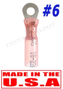 (25) 3M HEAT SHRINK WIRE CONNECTORS RING TERMINALS 22-18 GAUGE #6 STUD - USA - Picture 1 of 3