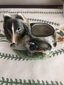 Adult Collie Pup Planter Made in Japan