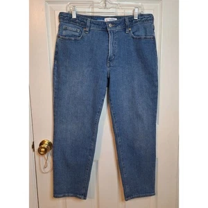 Old Navy High Rise OG Straight Leg Jeans Braided Waist Secret Smooth Size 12P - Picture 1 of 13