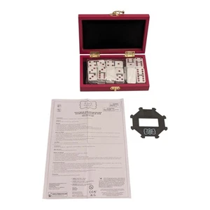 FAO Schwarz Double Six Color Dot Dominoes With Red Wood Case - Picture 1 of 11