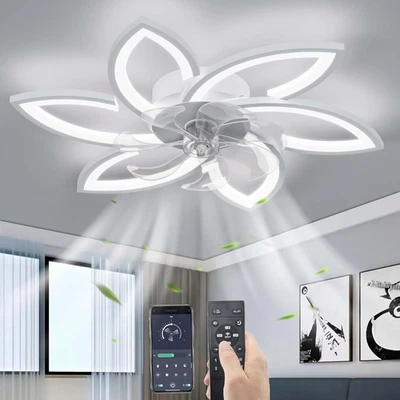 Muto Ventilatore Da Soffitto Con Luce Con Telecomando, LED Dimmerabile Lampada D - Immagine 1 di 4