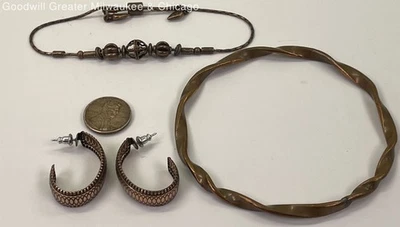 Brazalete Brazalete Cobre y Pendientes Semi Aro 38.8g Foto 1 de 4