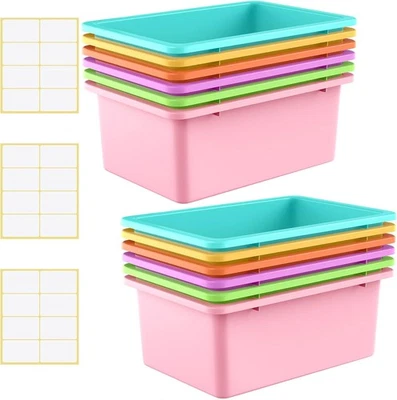 12 Pcs Plastic Cubby Storage Bins Classroom Cubby Organization Storage Container - Image 1 of 4