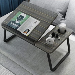 Adjustable & Foldable Laptop Bed/Couch Desk – Reading Stand w/ Cup Holder - Afbeelding 1 van 6