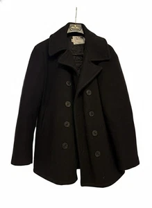 Schott U.S. 740N Pea Jacket  42  Dark Navy Blue - Black - Picture 1 of 2