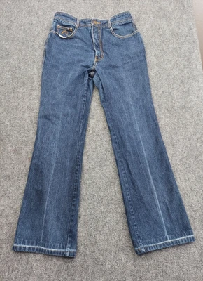 Vtg 80s Jordache Jeans Women 36 L Blue Bootcut Horsehead Hong Kong Embroidered - Image 1 of 4