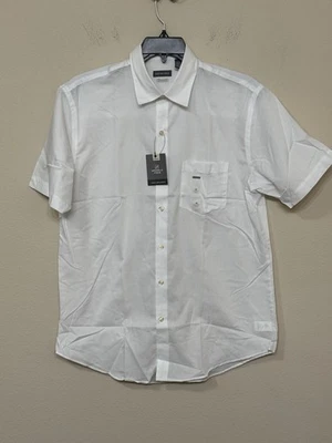 Camisa Van Heusen Para Hombre Blanca Manga Corta Cómoda Cuello Abotonado M 15-15.5 Foto 1 de 4
