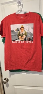  ELF Movie Size Large Tee Shirt Tshirt Red Holiday Will Ferrell Christmas M - Picture 1 of 2