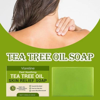 Tea Tree Oil Skin Soap, Fast Soothing Tea Tree Oil Relief Soap Skin NEW J5P2 - Image 1 of 4