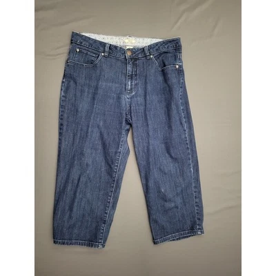 IZOD Pants Womens Size 12 Capri Mid Rise Tapered Zip Pockets Denim Blue - Image 1 of 4