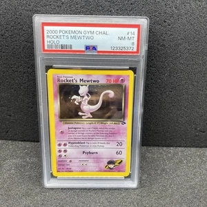PSA 8 Gym Challenge Rocket's Mewtwo Swirl Foil - Picture 1 of 3
