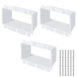 3 PCS BE3-3 Electrical Outlet Box Extenders with 18PCS Screws, （3-Gang Electrica - Picture 1 of 12