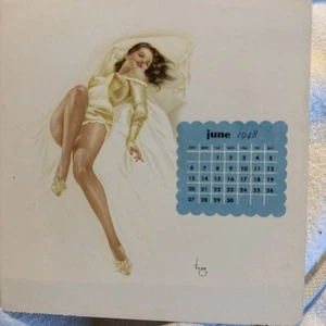 Vintage Varga Calendar Girl January 1948  Art 3 1/4 X 4 “ - Picture 1 of 2