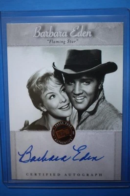 Barbara Eden 2007 PP ELVIS FLAMING STAR & I DREAM of JEANNIE Autographed Card - Image 1 of 2