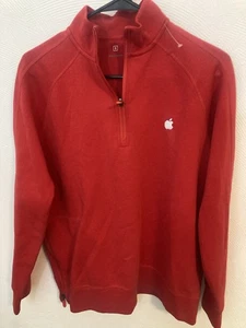 Apple store quarter zip pullover sweatshirt red size small - Picture 1 of 7