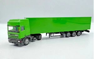 MERCEDES ACTROS Dual dve axle Truck GREEN 40'Trailer Plastic HERPA HO 1/87 Scale - Bild 1 von 5