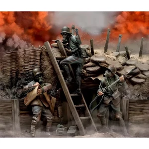 1/32 54mm Resin Model Kit German Soldiers Chemical Troops WW1 Unpainted - Picture 1 of 5