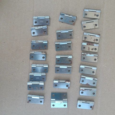 Lot of 24 Vintage NOS STANLEY Made in USA Chrome Plated Hinges 1-3/8" x 1-1/2" Cover