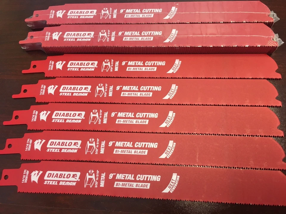 25 PK Freud DS0914BF Diablo Demon 9-Inch 14/18-TPI Metal Reciprocating Saw Blade - Image 1 of 3