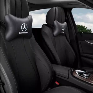 Cojín de cuello de asiento de coche 2 piezas logotipo coche reposacabezas para 1970-2025 Mercedes Benz - Imagen 1 de 7