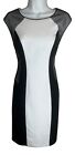 Calvin Klein White Black Mesh Accent Sheath Dress Size 6