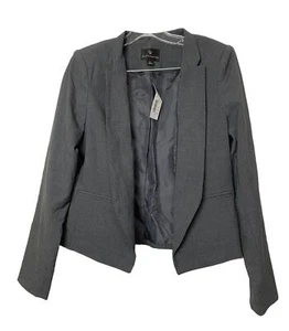 Worthington Open Blazer Size 8 Gray Long Sleeves Business Work Wear Office - Picture 1 of 12