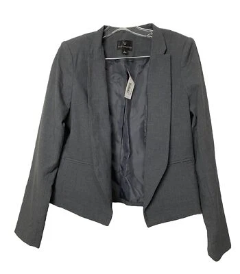 Blazer Worthington Abierto Talla 8 Gris Mangas Largas Negocios Trabajo Ropa Oficina Foto 1 de 4
