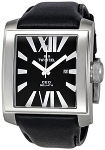 TW Steel Men’s CEO Goliath Black Dial Leather Strap Watch - CE3005 ($495 MSRP) - Picture 1 of 10